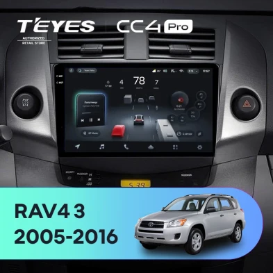 Штатная магнитола Teyes CC4 Pro 8/128 Toyota RAV4 3 XA30 (2005-2016) F1 9"